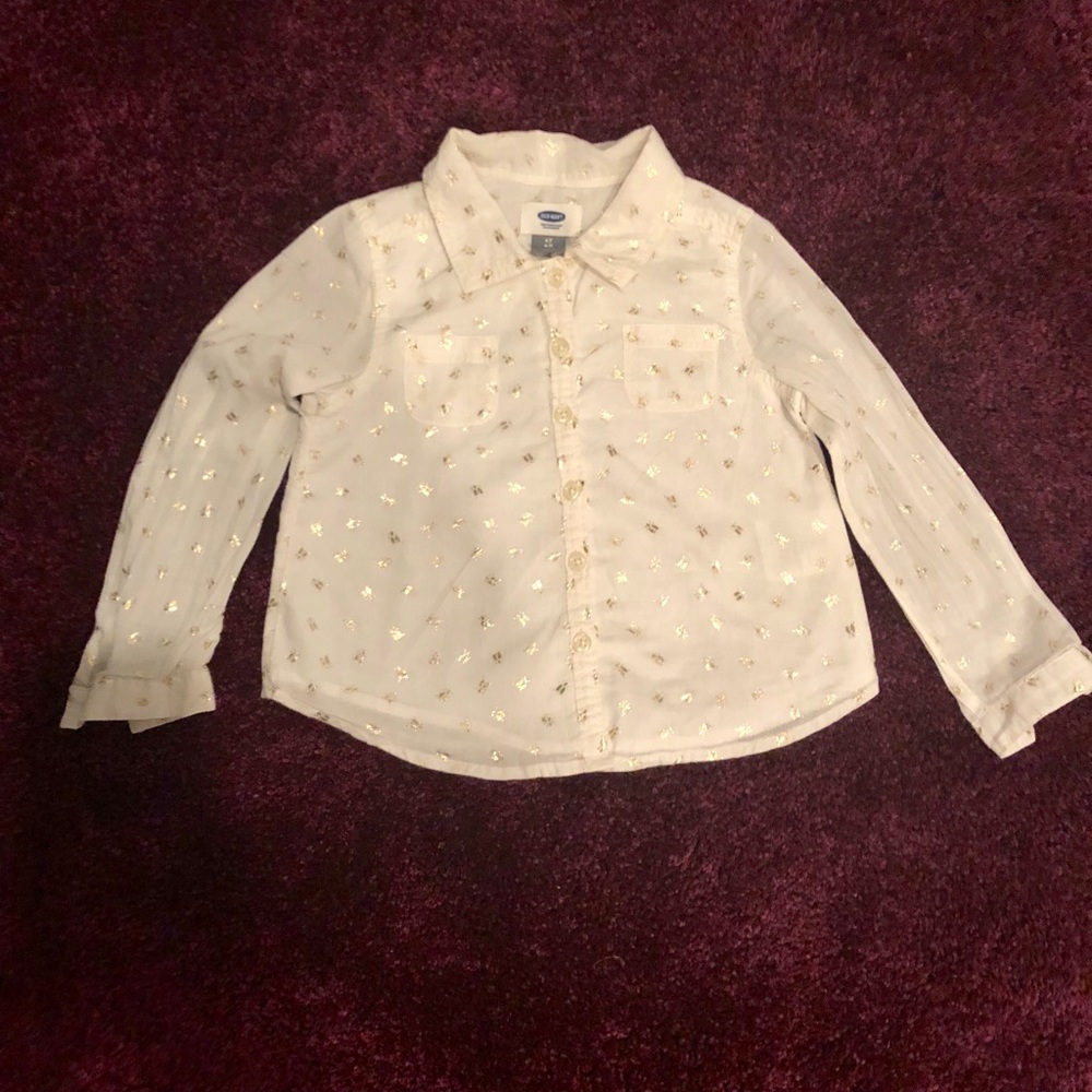 Toddler girls white collar shirt